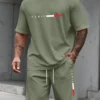Men's Tracksuit 2 Piece O-neck Short Sleeve Shirt Shorts Set Men's Running Suit Plus Size T shirts Man Clothing Summer T-shirt