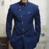 Blue Jodhpuri Suit for Wedding 2 Piece Jacket with Pants Groom Tuxedo Male Fashion Costume New Arrival